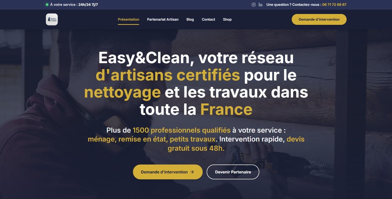 Site EasyClean France - Services de nettoyage professionnel
